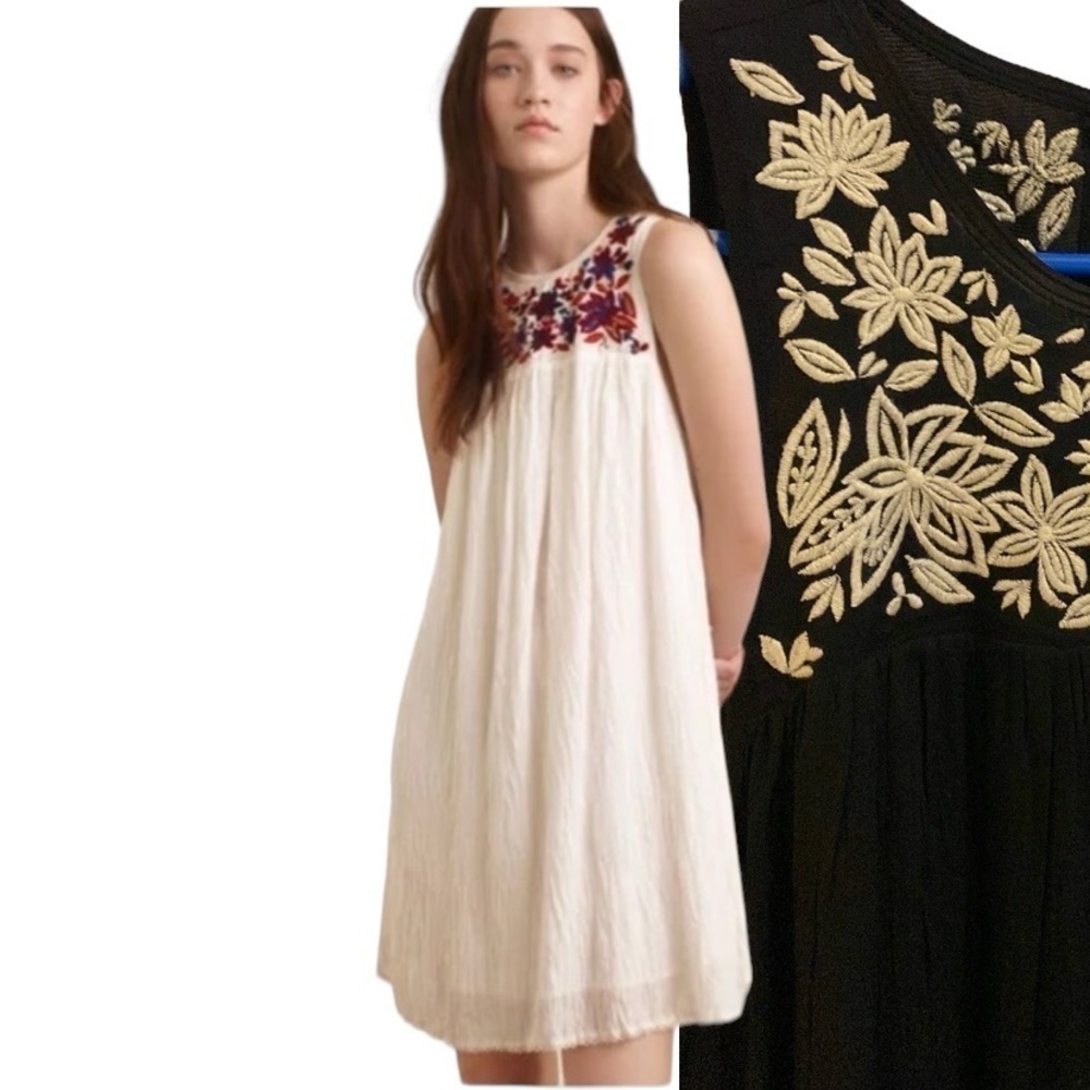 Wilfred • Allier Embroidered Shift Dress Black